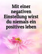 Mit einer negativen Einstellung wirst du niemals ein positives leben